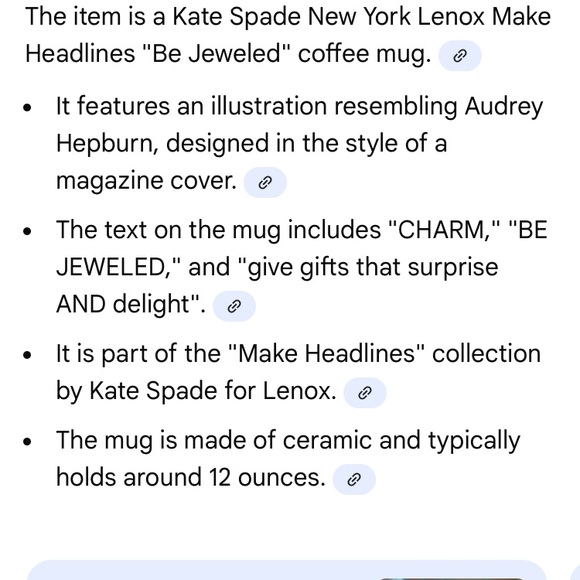 Nwob Kate Spade New York Lenox Charm Be Jeweled Mug - Picture 2 of 10